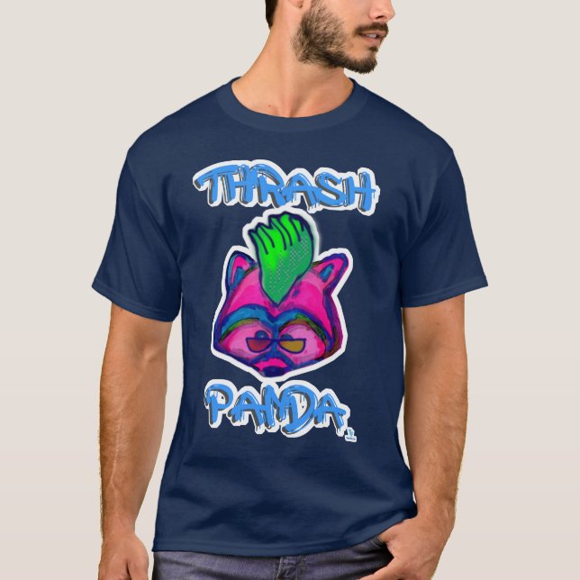 T-shirt Caricature de Thrash Panda Funny Punk Racoon (Devant)