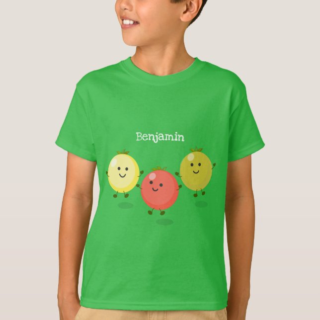 T-shirt Caricature de tomates cerises mûres (Devant)