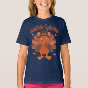 T-shirt Caricature de Turquie Thanksgiving - "Gobble Gobbl