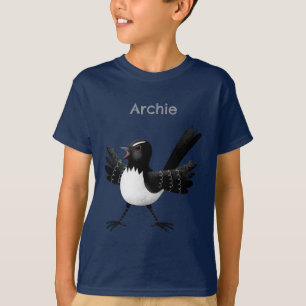 T-shirt Caricature de Willie Wagtail australienne personna