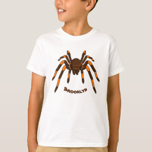 T-shirt Caricature déplaisante de tarantule brun et orange