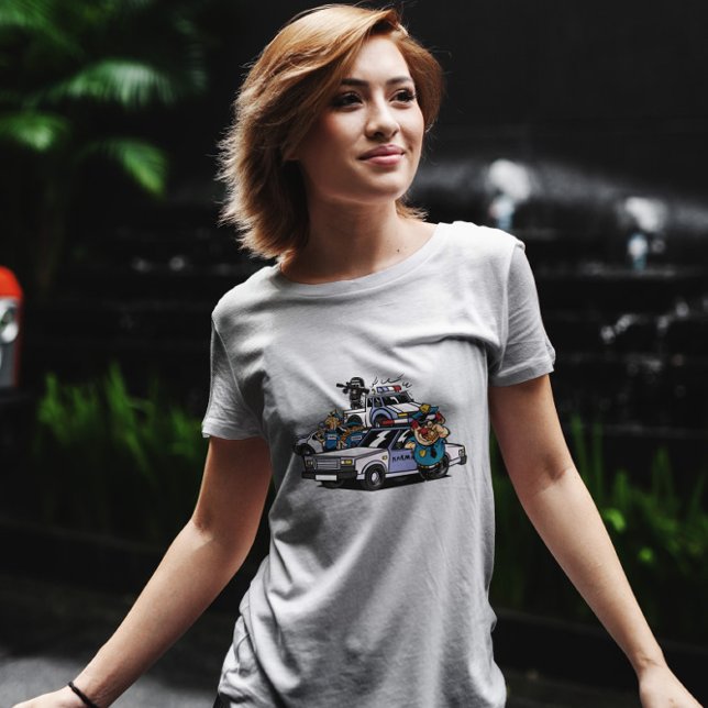 T-shirt Caricature des voitures de police (Créateur téléchargé)