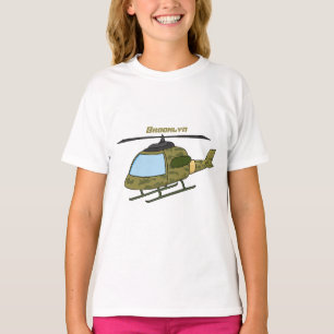T-shirt Caricature d'hélicoptère camoflage de l'armée