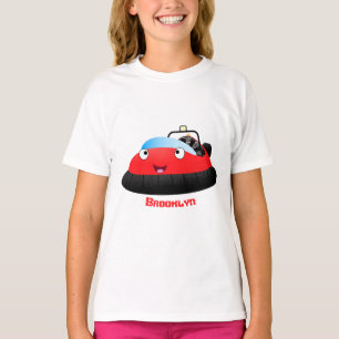 T-shirt Caricature d'hovercraft rouge joyeux