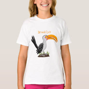 T-shirt Caricature d'oiseau de safari de barbecue jaune am