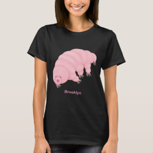T-shirt Caricature d'ours d'eau tardigrade rose mignon