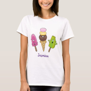 T-shirt Caricature drôles de glace popsicle dessin animé t