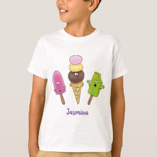 T-shirt Caricature drôles de glace popsicle dessin animé t
