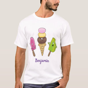 T-shirt Caricature drôles de glace popsicle dessin animé t