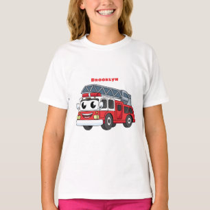 T-shirt Caricature du moteur de feu joyeux
