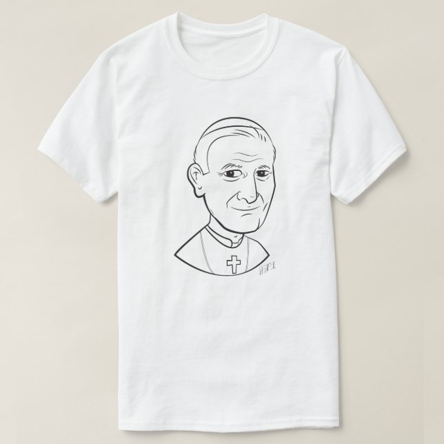 T-shirt Caricature du pape Jean-Paul II (Design devant)