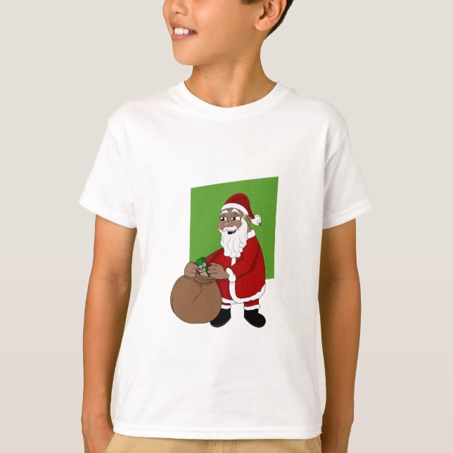 T-shirt Caricature du Père Noël noir (Devant)