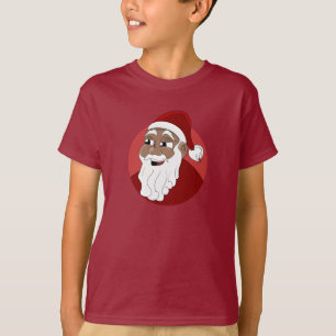 T-shirt Caricature du Père Noël noir