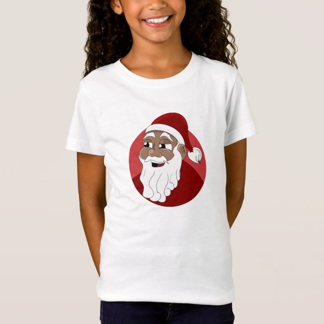 T-Shirt Caricature du Père Noël noir (Devant)