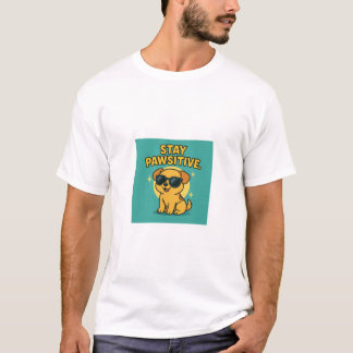 T-shirt Caricature d'un chiot positif