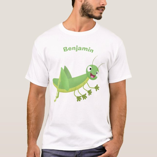 T-shirt Caricature d'une pâtisserie joyeux verte (Devant)