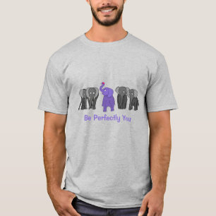 T-shirt Caricature Eléphant Violet "Soyez Parfaitement Vou