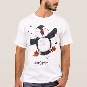 T-shirt Caricature en bleu bouffin joyeux