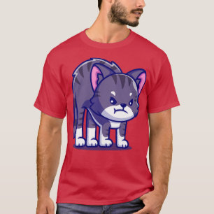 T-shirt Caricature en colère de chat mignon