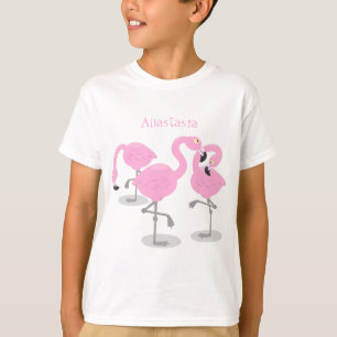 T-shirt Caricature en trio flamand rose mou
