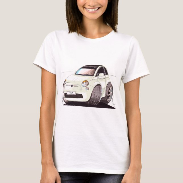 T-shirt Caricature Fiat 500 façon tuning ! (Devant)
