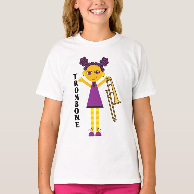 T-shirt caricature fille Trombone mignonne (Devant)