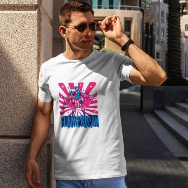 T-shirt Caricature Flamant rose américaine (Créateur téléchargé)