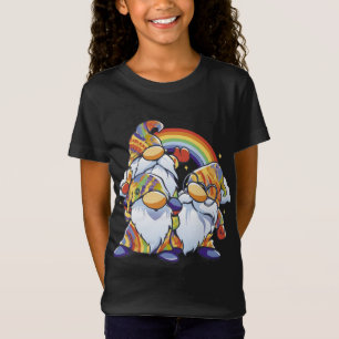 T-Shirt Caricature hippie Gnome Rainbow Nature