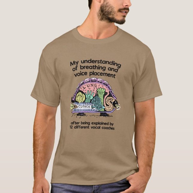 T-shirt Caricature humoristique de l'entraîneur vocal (Devant)