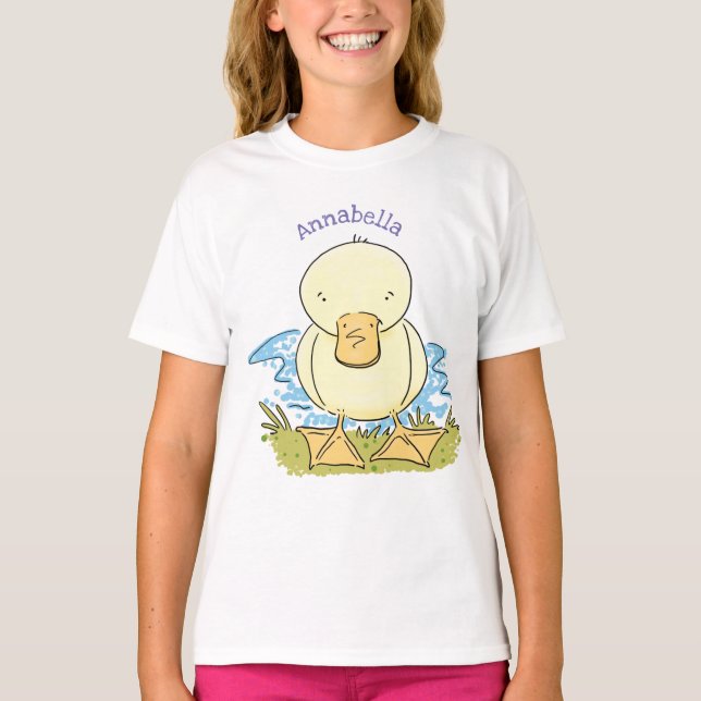 T-shirt Caricature jaune mignon pour canard bébé (Devant)