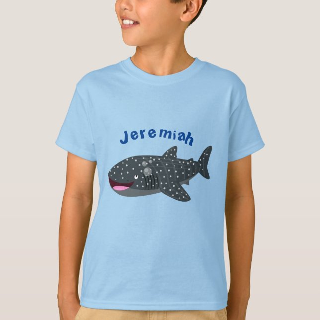 T-shirt Caricature joli requin baleine joyeux (Devant)