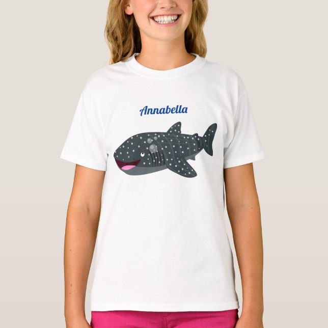 T-shirt Caricature joli requin baleine joyeux (Devant)