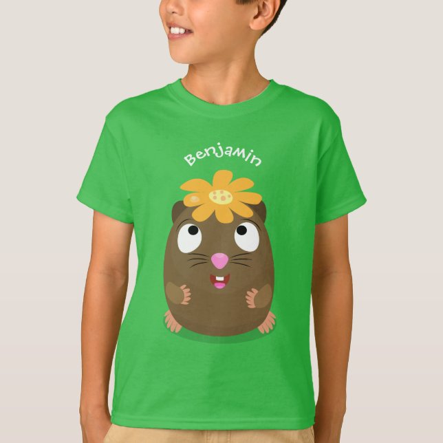 T-shirt Caricature joyeuse de cobaye mignonne (Devant)