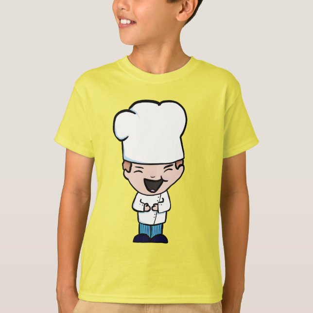 T-shirt Caricature mignonne d'un chef riant (Devant)