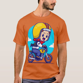 T-shirt Caricature moto à cheval Cute Boy
