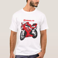 Caricature moto de sport rouge mou