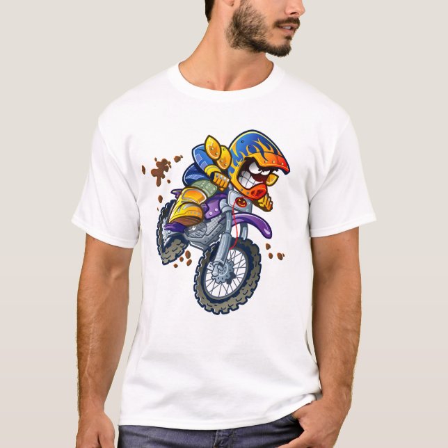 T-shirt Caricature Motocross Rider | Sport (Devant)