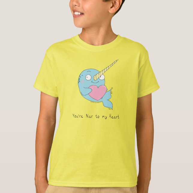 T-shirt Caricature Narwhal Cute Kids (Devant)