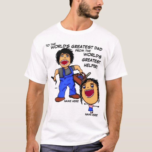 T-shirt Caricature papa et fille (Devant)