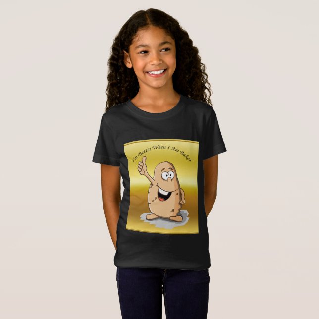 T-Shirt caricature personnage pomme de terre aux grands ye (Devant entier)