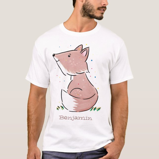 T-shirt Caricature pour bébé renard (Devant)