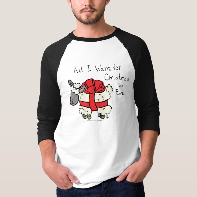 T-shirt Caricature pour enfants en mouton de Noël (Devant)
