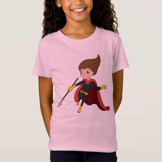 T-Shirt Caricature pour fille Superhero (Devant)