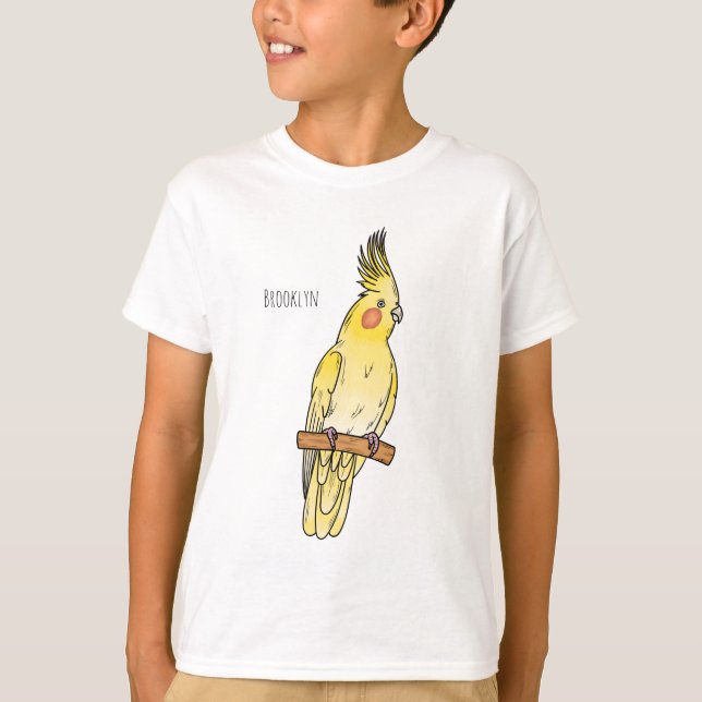 T-shirt Caricature pour oiseaux Cockatiel (Devant)