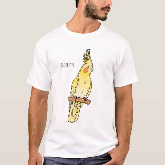 T-shirt Caricature pour oiseaux Cockatiel (Devant)