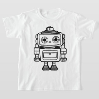 T-shirt Caricature robot rétro mignon illustration enfants