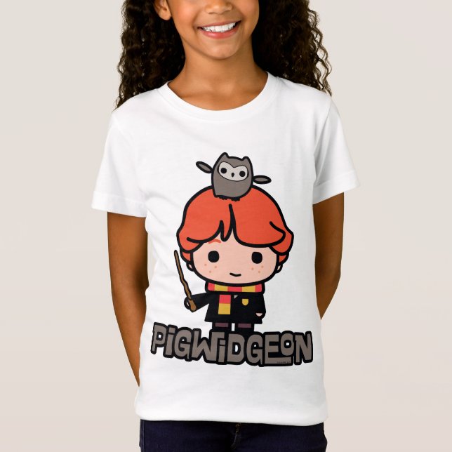 T-Shirt Caricature Ron Weasley et Pigwidgeon (Devant)