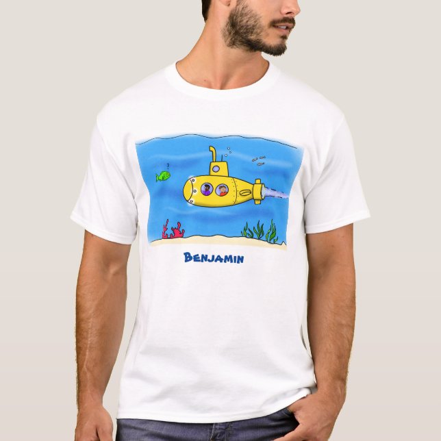 T-shirt Caricature sous-marine joyeuse (Devant)