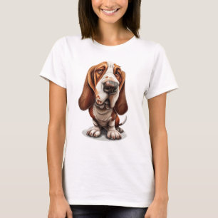 T-shirt Caricature Stylé Et Sympa D'Un Basset
