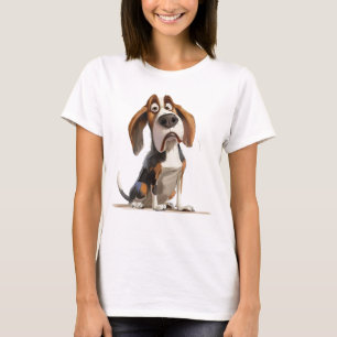 T-shirt Caricature Stylé Et Sympa D'Un Basset